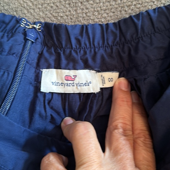Vineyard Vines Navy Blue Mini Skirt size 00 lined 100% cotton - Picture 3 of 8